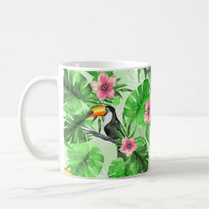 Caneca De Café Padrão tropical com tucano