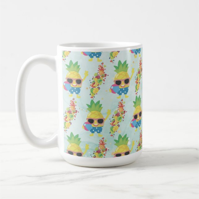 Caneca De Café Padrão tropical divertido (Esquerda)