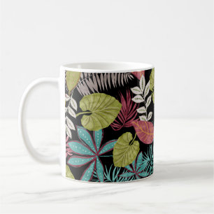 Caneca De Café Padrão tropical feito com fundo escuro e chumbo
