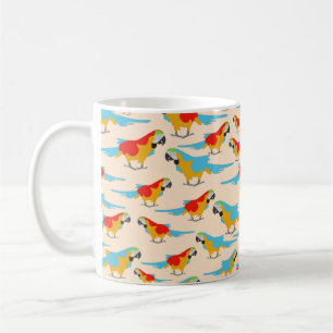 Caneca De Café Padrão Tropical Macaw Colorida