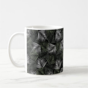 Caneca De Café Padrão Tropical Retro Noite #2 #palms #decor #art