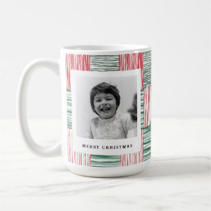 Caneca De Café Padrão Uma Foto de Faixa Verde Vermelha