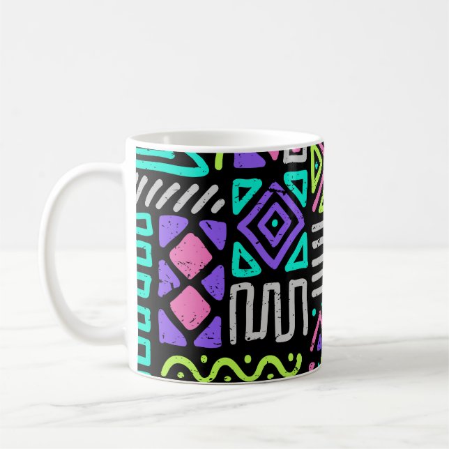 Caneca De Café  padrão uniforme com linhas de abstrato. geométric (Esquerda)