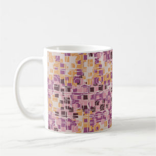 Caneca De Café padrão uniforme de abstrato. Quadrados arredondado