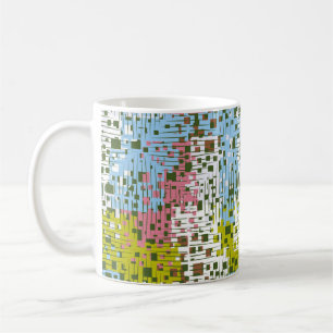 Caneca De Café padrão uniforme de abstrato. Tintas da primavera