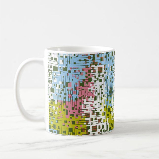 Caneca De Café padrão uniforme de abstrato. Tintas da primavera (Esquerda)