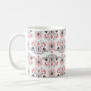 Caneca De Café Padrão uniforme de aquarela com ikat. Tie dye wat
