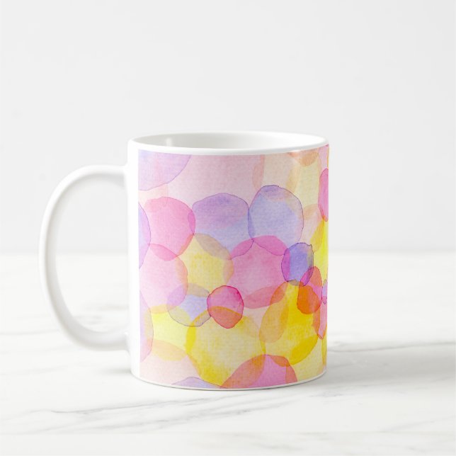 Caneca De Café Padrão uniforme de bolinhas de cor aquosa (Esquerda)