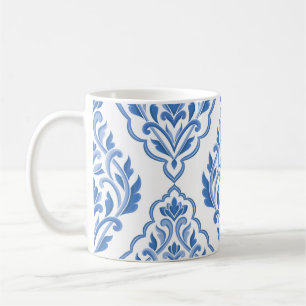 Caneca De Café Padrão uniforme de colheita de damascos azul e bra