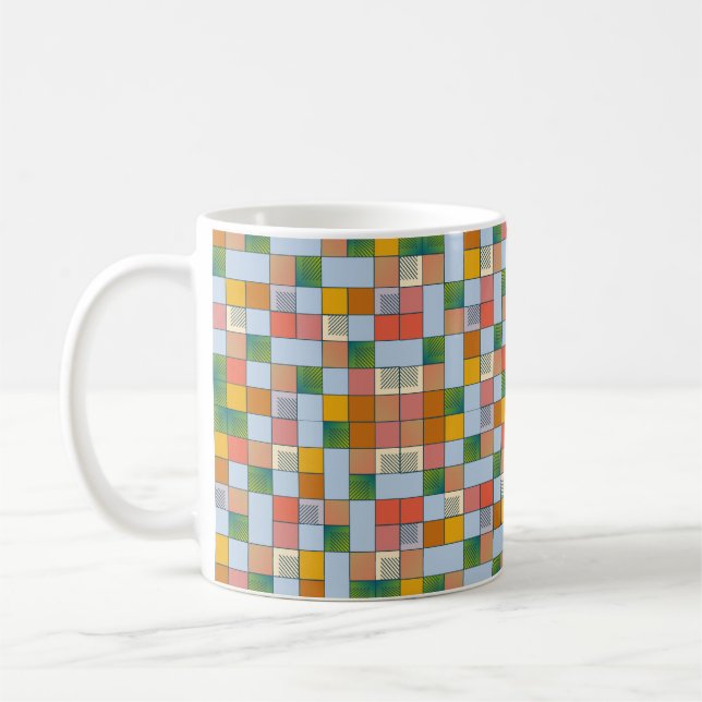 Caneca De Café padrão uniforme de cor abstrato (Esquerda)