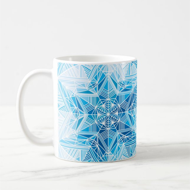 Caneca De Café padrão uniforme de flocos de neve de estrela abstr (Esquerda)