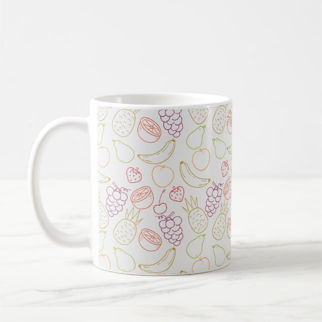 Caneca De Café padrão uniforme de fruta | padrão da superfície da (Esquerda)
