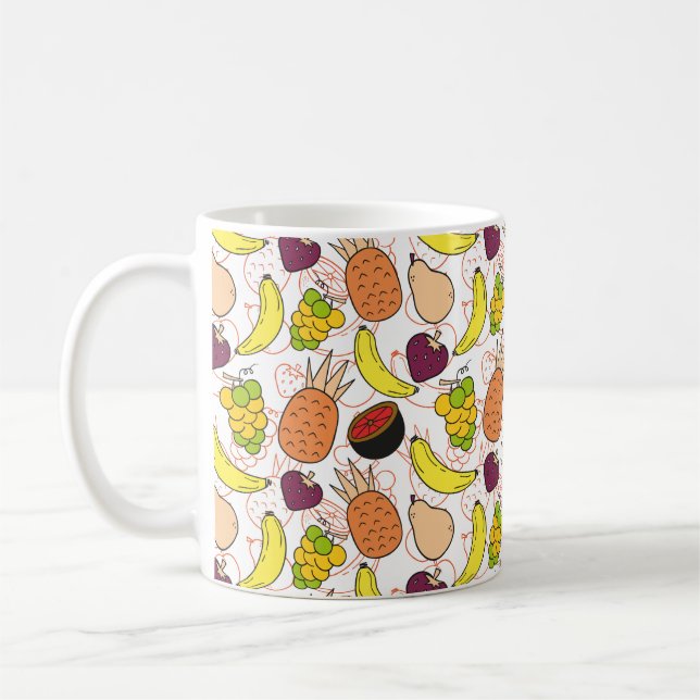Caneca De Café padrão uniforme de fruta | Padrão da superfície da (Esquerda)
