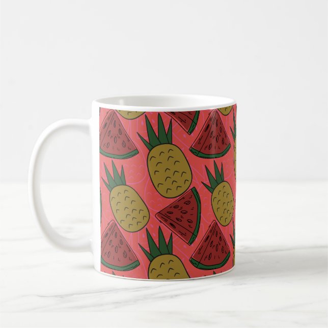 Caneca De Café padrão uniforme de fruta | Padrão da superfície da (Esquerda)
