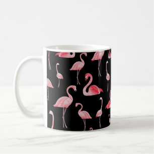 Caneca De Café padrão uniforme de vintage flamingos de cuta a pr