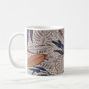 Caneca De Café padrão uniforme tropical abstrato criativo em bac