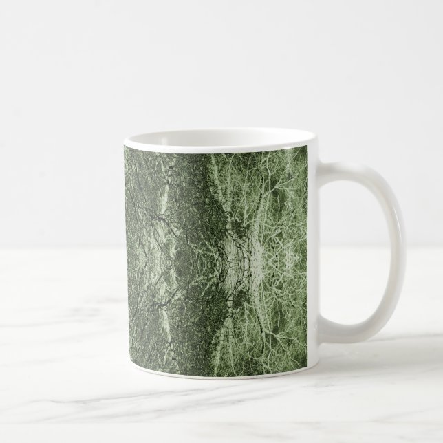 Caneca De Café Padrão verde em árvore silenciada (Direita)