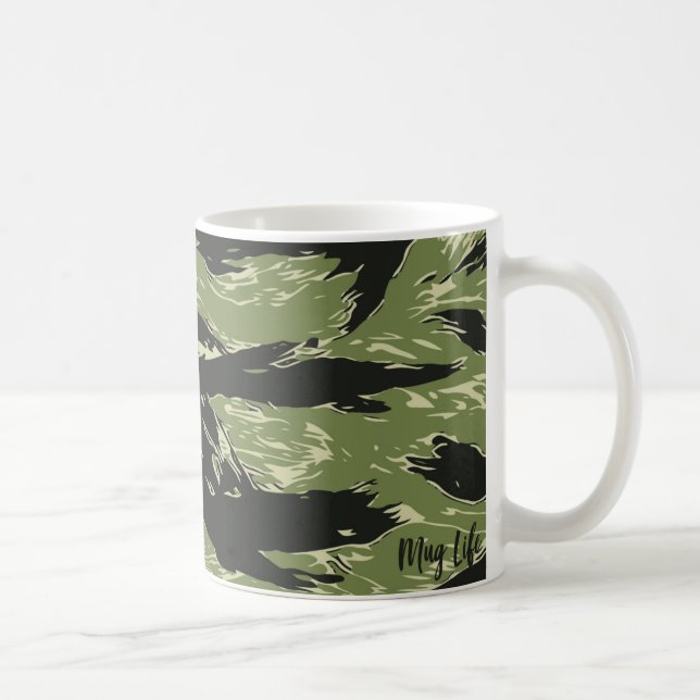 Caneca De Café Padrão verde Tigre Stripe Camo (Direita)