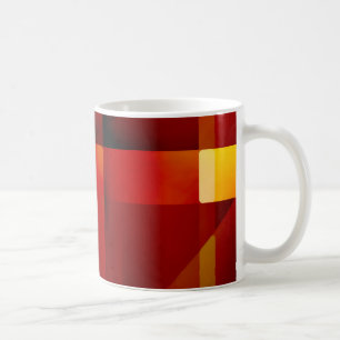 Caneca De Café Padrão vermelho e amarelo