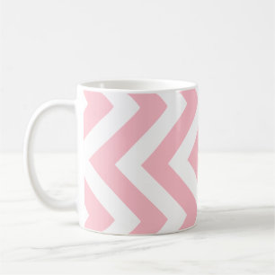 Caneca De Café Padrão vertical grande cor-de-rosa e branco