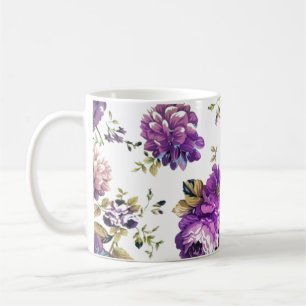 Caneca De Café Padrão Violeta Floral