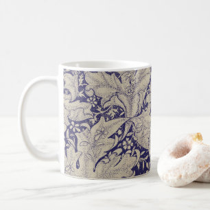 Caneca De Café Padrão Wallflower Azul Antigo de William Morris