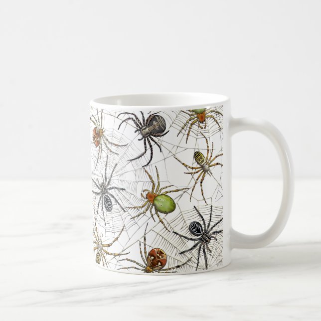 Caneca De Café Padrão Web de Aranhas Cerrantes (Direita)