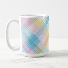 CANECA DE CAFÉ PADRÃO XADREZ PÁSCOA AMARELO AZUL ROSA ROXO