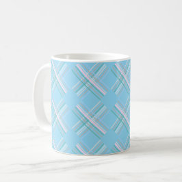 Caneca De Café Padrão Xadrez Turquesa Azul Verde Moderno Fofo