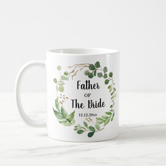 Caneca De Café Padre Greenery da Noiva Mug Casada (Esquerda)