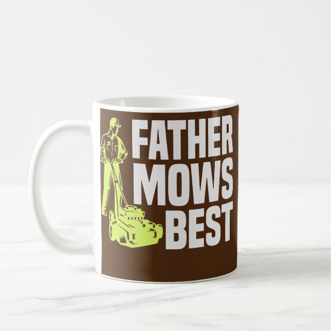 Caneca De Café Padre Mows Best Lawn Mower Mow O Pai De Leitura (Esquerda)