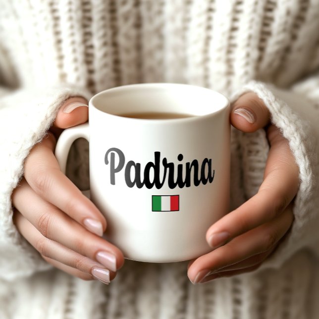 Caneca De Café Padrina Italian Flag Mug - Gift for Godmother (Padrina Italian Flag Mug - Gift for Godmother)