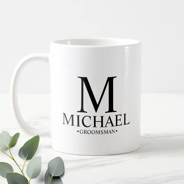 Caneca De Café Padrinho de casamento Personalizado Moderno (Criador carregado)