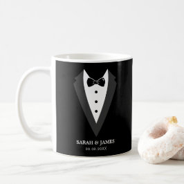 Caneca De Café Padrinho de casamento Personalizado Preto