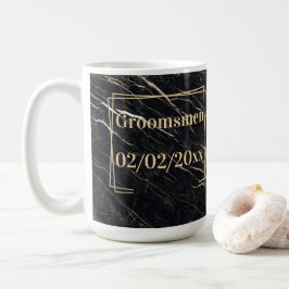 Caneca De Café Padrinhos de casamento Elegante: Ouro Marble