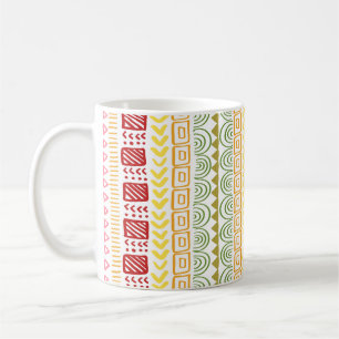 Caneca De Café Padrões africanos de arte fresca de cores de lama