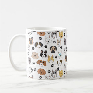Caneca De Café Padrões Coloridos De Cães Engraçados E Cães Cachor
