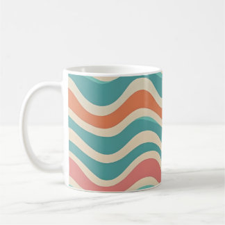 Caneca De Café Padrões de Abstrato do estilo Wave Boho com cores 