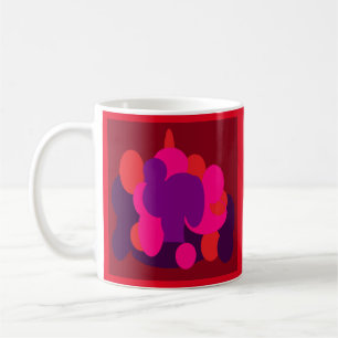 Caneca De Café Padrões de balão de cor rosa-do-vinho