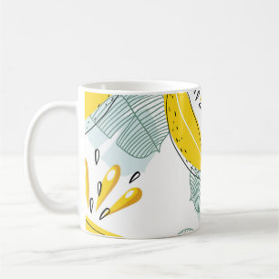 Caneca De Café Padrões de colheita de bananas suculentas