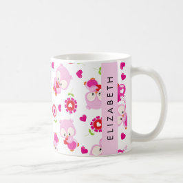 Caneca De Café Padrões De Corujas, Corujas Bonitas, Corujas Rosa,