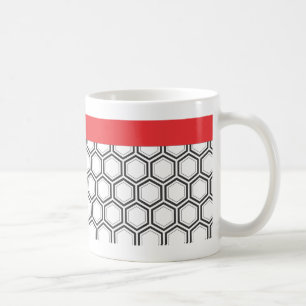 Caneca De Café Padrões De Honeycomb Preto E Branco