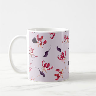 Caneca De Café Padrões de ilustração desenhados com as mãos lírio