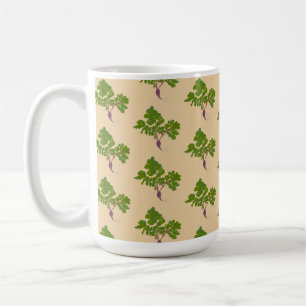 Caneca De Café Padrões de jardinagem das plantas de nabos de agri