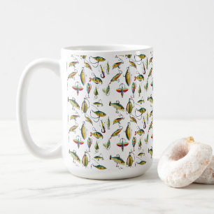 Caneca De Café Padrões De Lentes De Pesca