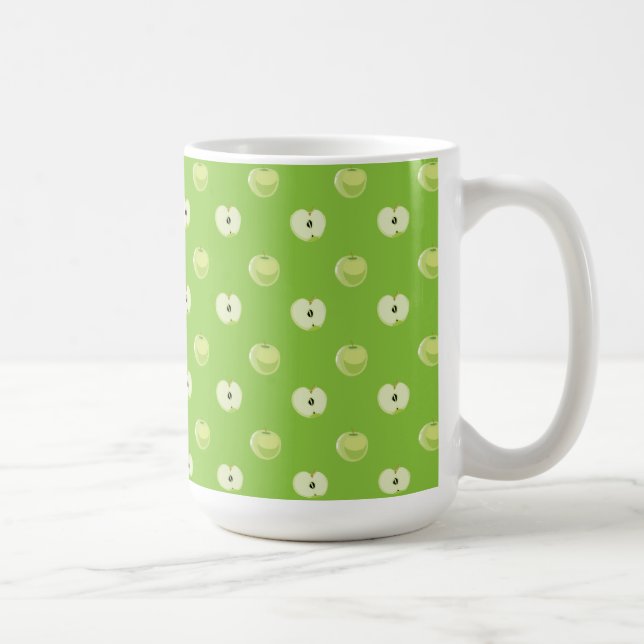 Caneca De Café padrões de maçãs verdes (Direita)