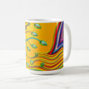 Caneca De Café Padrões De Mão E Digitalmente Pintados Art 9°