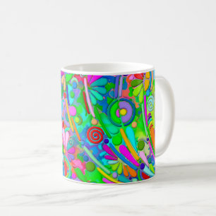 Caneca De Café Padrões De Mão E Digitalmente Pintados Artigo 18º