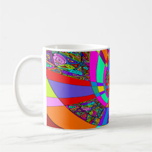 Caneca De Café Padrões De Mão E Digitalmente Pintados Artigo 3º