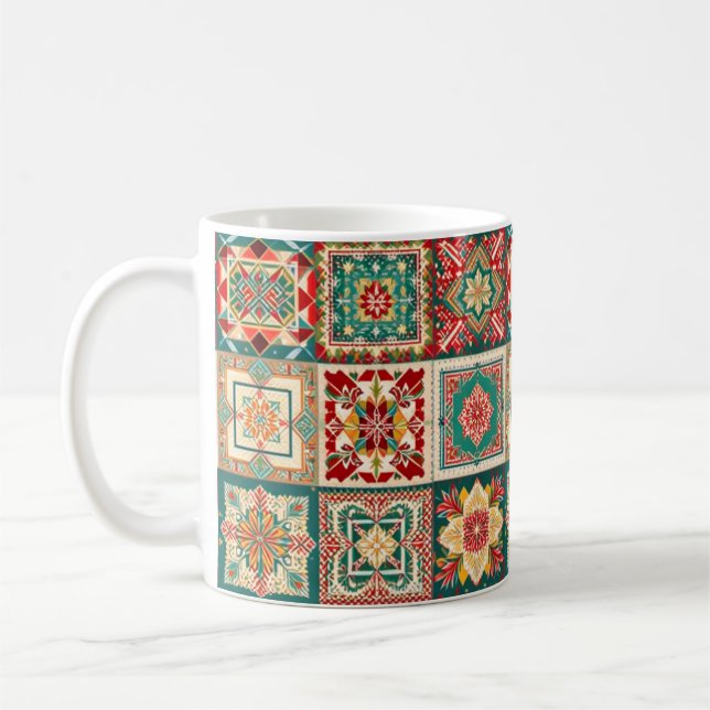 Caneca De Café Padrões de Natal Mug (Esquerda)